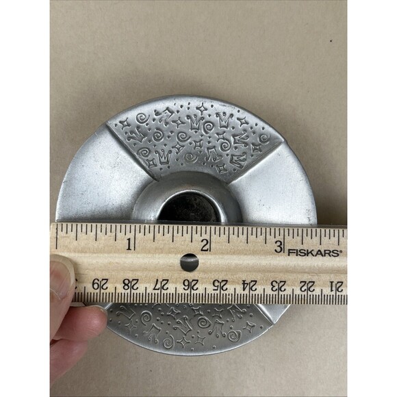 Vintage WTW‎ Gail Ahlers Metal MCM Style Silver Candlesticks 3.5”D - Picture 5 of 6